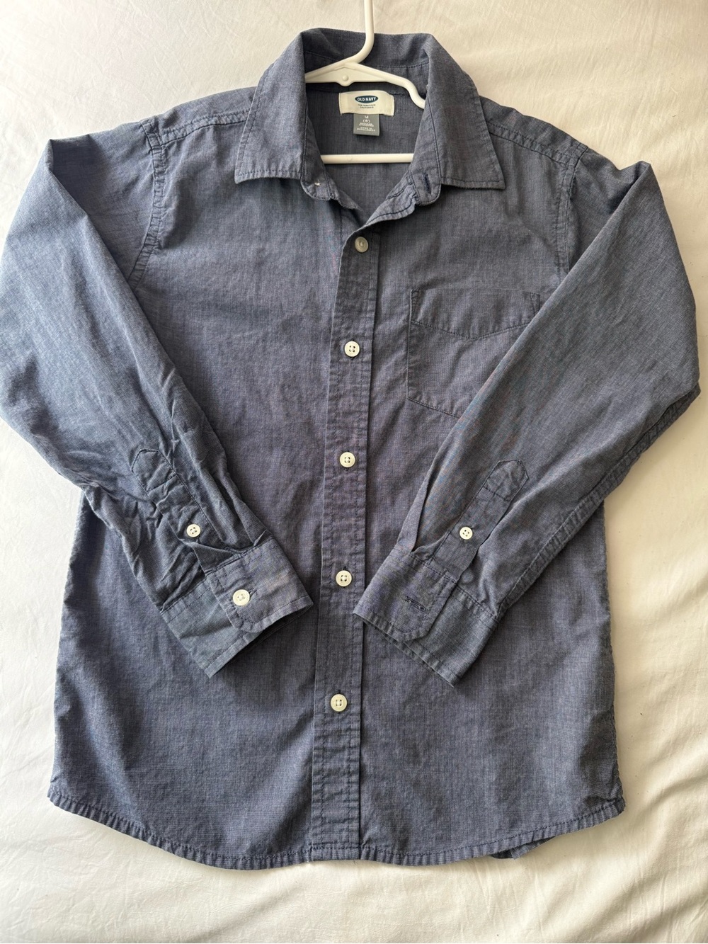 Boys Classic Long-Sleeve Button-Up Shirt - Blue
